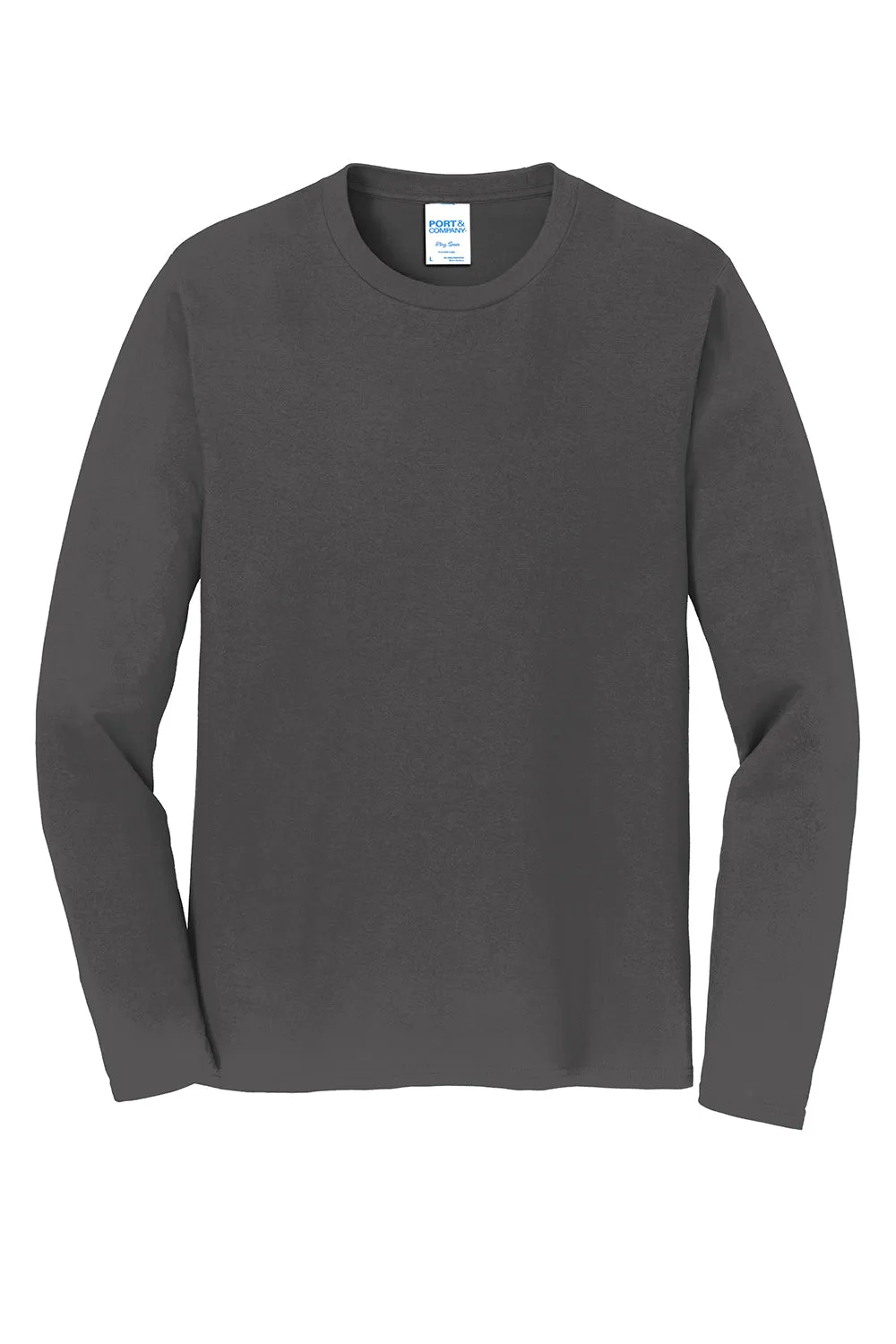 Port & Company Mens Fan Favorite Long Sleeve Crewneck T-Shirt - Charcoal Grey  Buy the latest Clothing Port-Company