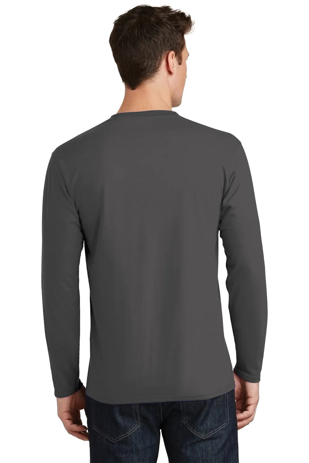 Port & Company Mens Fan Favorite Long Sleeve Crewneck T-Shirt - Charcoal Grey  Buy the latest Clothing Port-Company