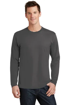 Port & Company Mens Fan Favorite Long Sleeve Crewneck T-Shirt - Charcoal Grey  Buy the latest Clothing Port-Company
