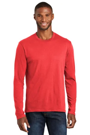 Port & Company Mens Fan Favorite Long Sleeve Crewneck T-Shirt - Heather Bright Red  Buy the latest Clothing Port-Company