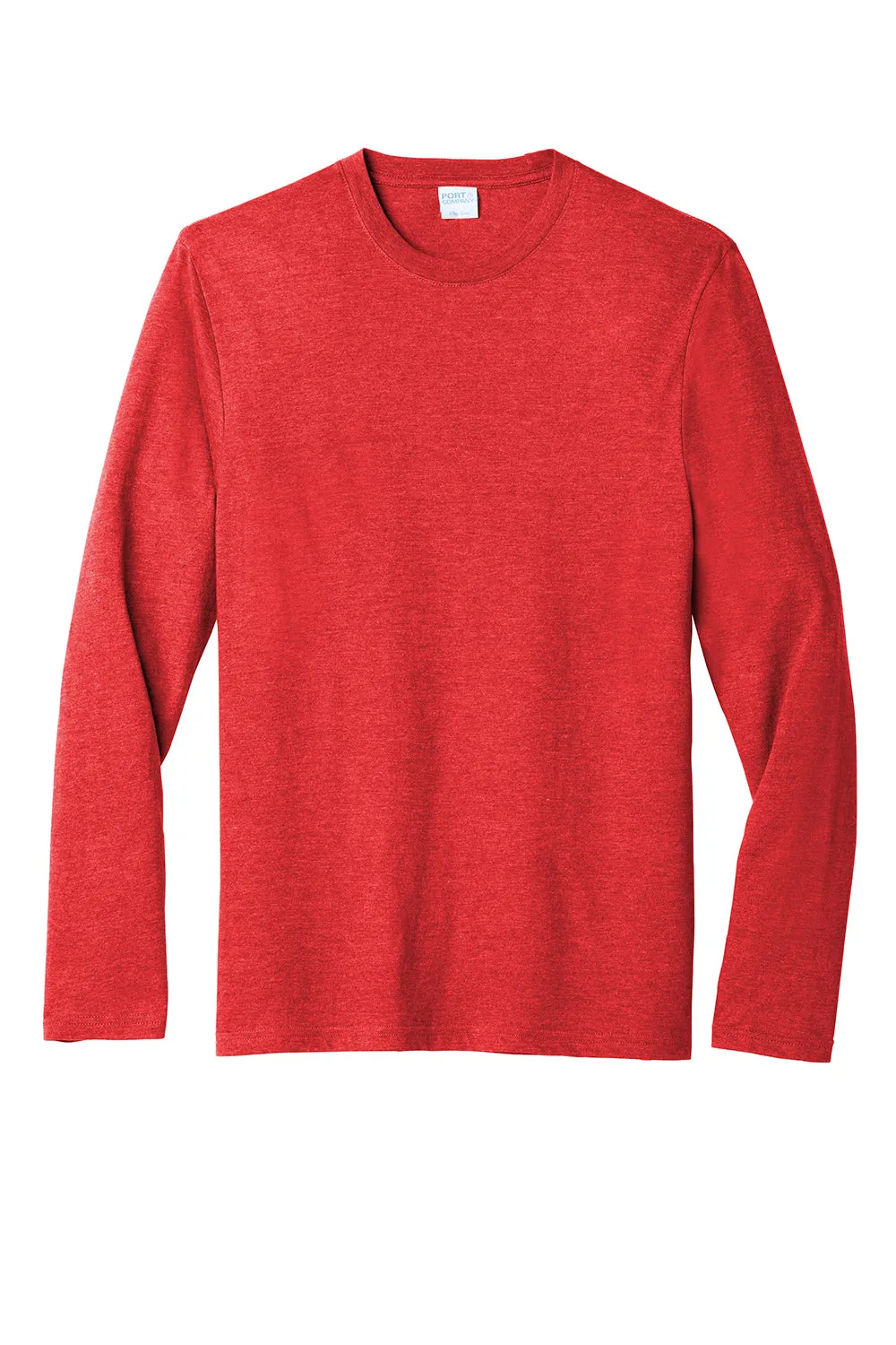 Port & Company Mens Fan Favorite Long Sleeve Crewneck T-Shirt - Heather Bright Red  Buy the latest Clothing Port-Company