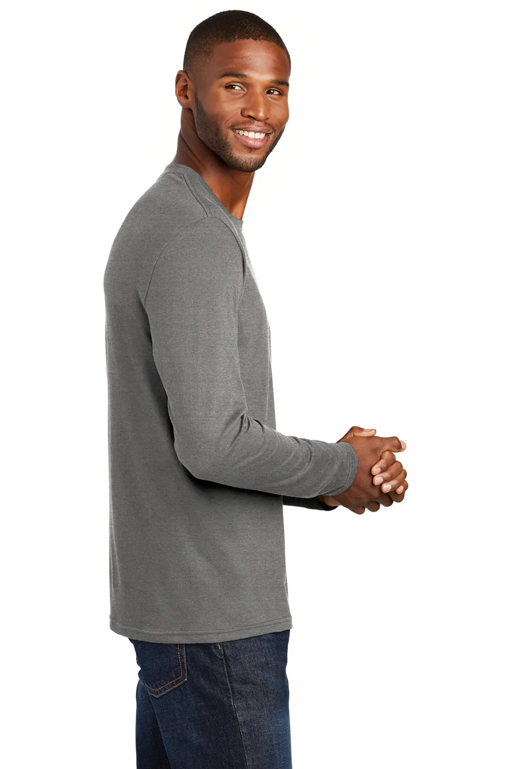 Port & Company Mens Fan Favorite Long Sleeve Crewneck T-Shirt - Heather Graphite Grey  Buy the latest Clothing Port-Company