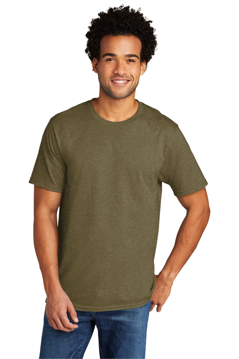 Port & Company Mens Short Sleeve Crewneck T-Shirt - Heather Coyote Brown  Buy the latest Clothing Port-Company