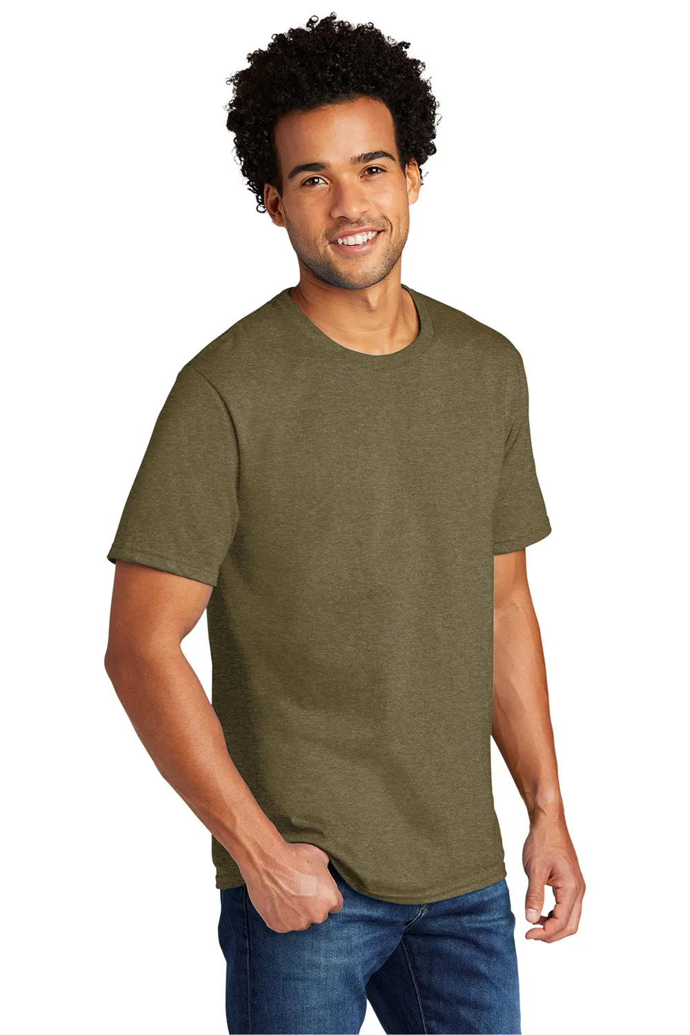 Port & Company Mens Short Sleeve Crewneck T-Shirt - Heather Coyote Brown  Buy the latest Clothing Port-Company