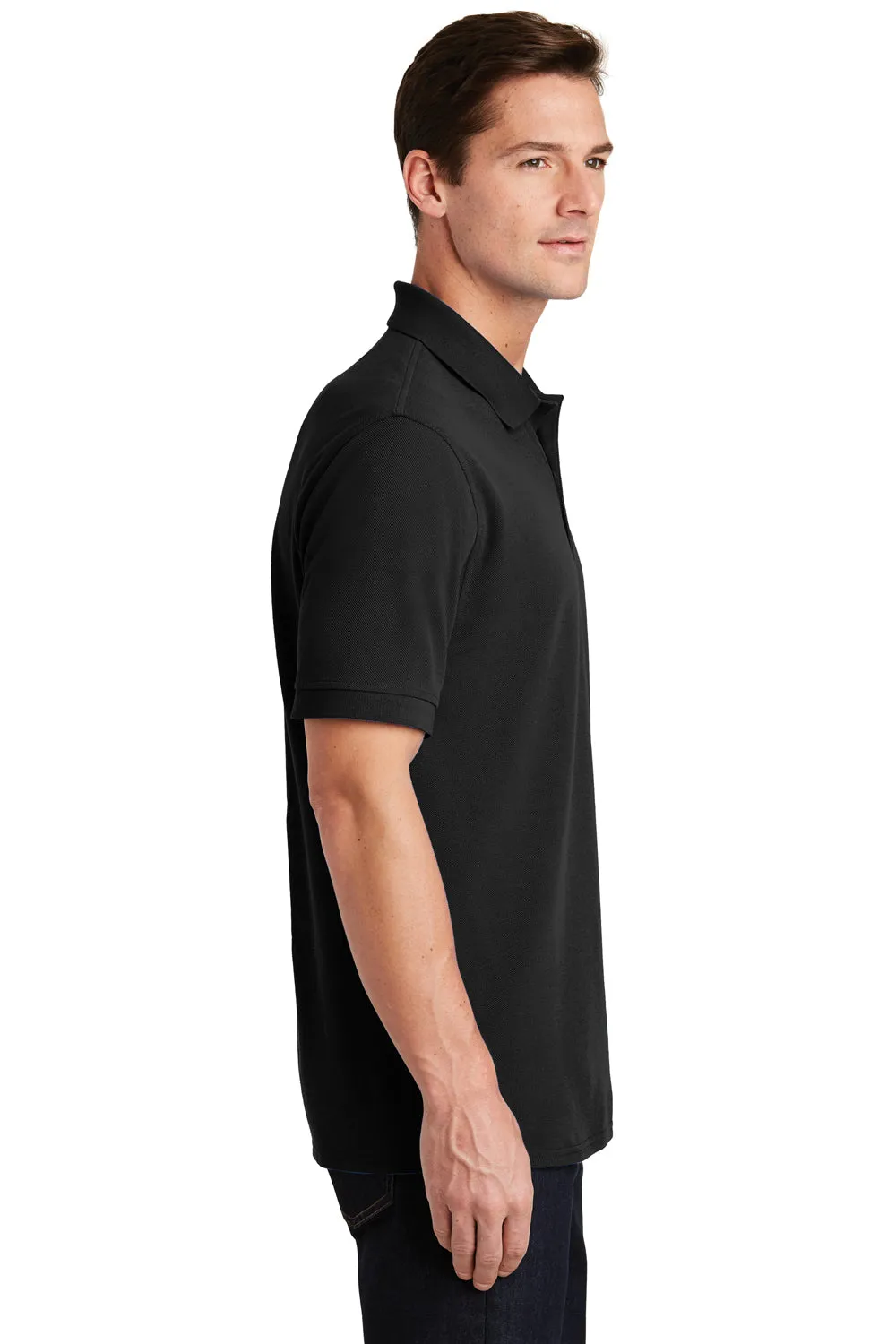 Port & Company Mens Stain Resistant Short Sleeve Polo Shirt - Jet Black  Buy the latest Clothing Port-Company