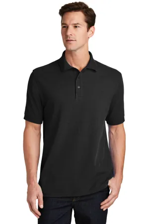 Port & Company Mens Stain Resistant Short Sleeve Polo Shirt - Jet Black  Buy the latest Clothing Port-Company