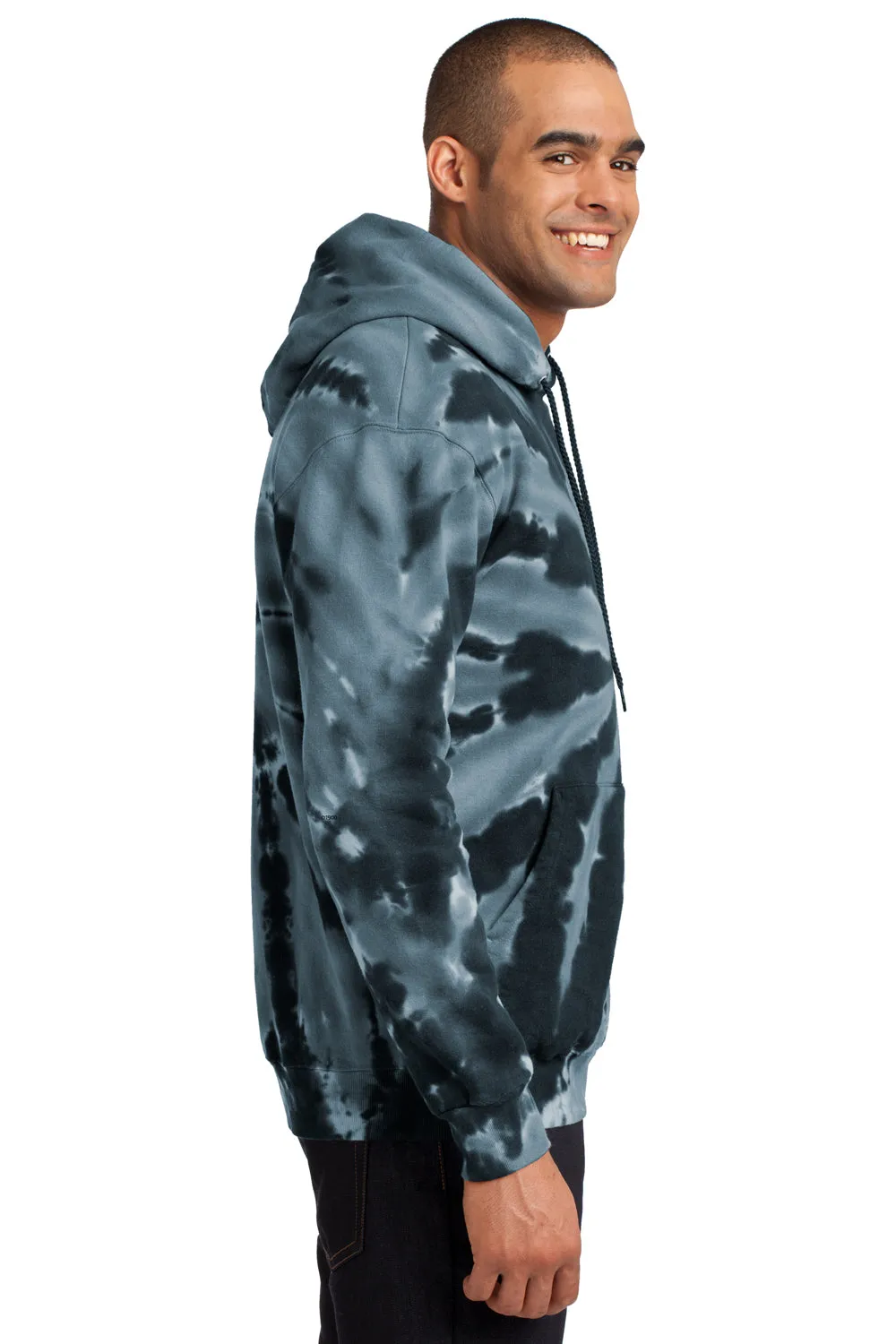 Port & Company Mens Tie-Dye Fleece Hooded Sweatshirt Hoodie w/ Pouch Pocket - Black  Buy the latest Clothing Port-Company
