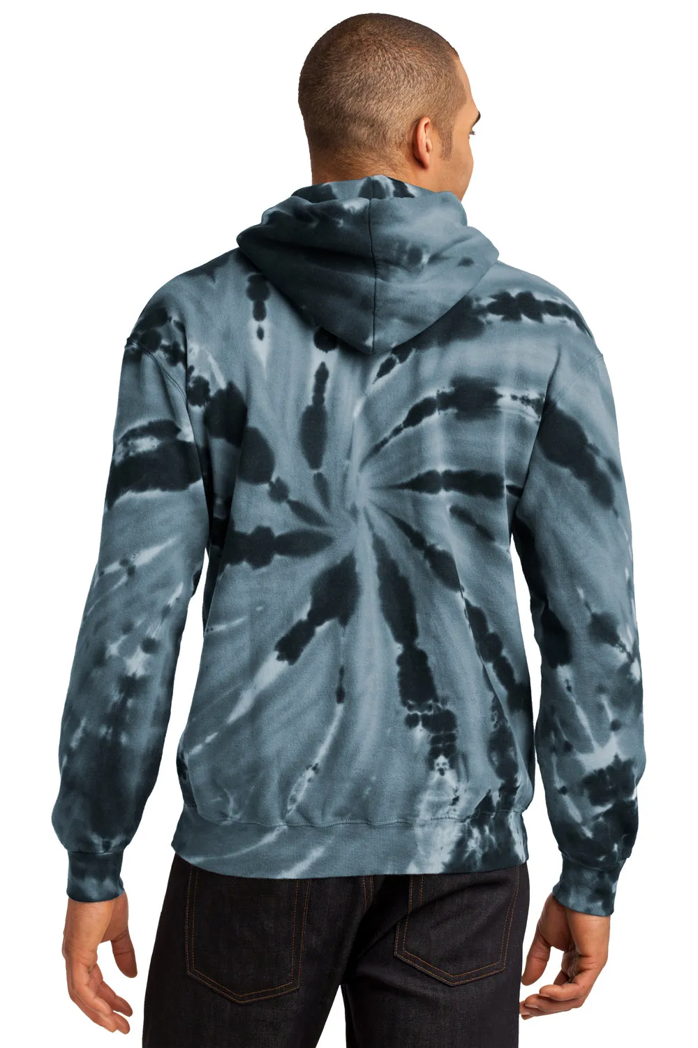 Port & Company Mens Tie-Dye Fleece Hooded Sweatshirt Hoodie w/ Pouch Pocket - Black  Buy the latest Clothing Port-Company