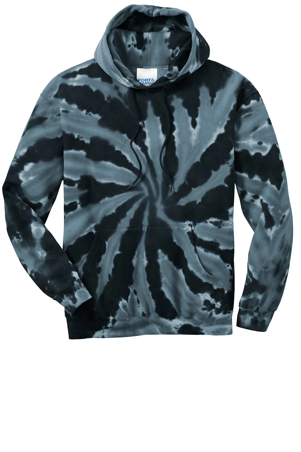 Port & Company Mens Tie-Dye Fleece Hooded Sweatshirt Hoodie w/ Pouch Pocket - Black  Buy the latest Clothing Port-Company