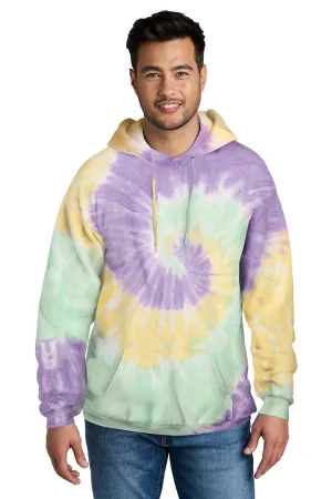 Port & Company Mens Tie-Dye Fleece Hooded Sweatshirt Hoodie w/ Pouch Pocket - Mint Rainbow  Buy the latest Clothing Port-Company