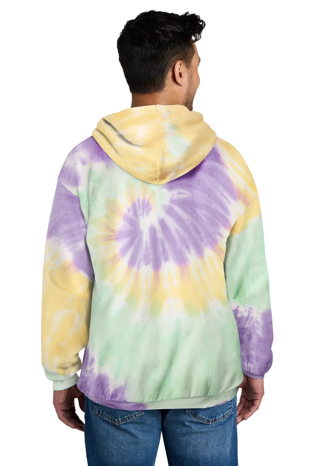 Port & Company Mens Tie-Dye Fleece Hooded Sweatshirt Hoodie w/ Pouch Pocket - Mint Rainbow  Buy the latest Clothing Port-Company