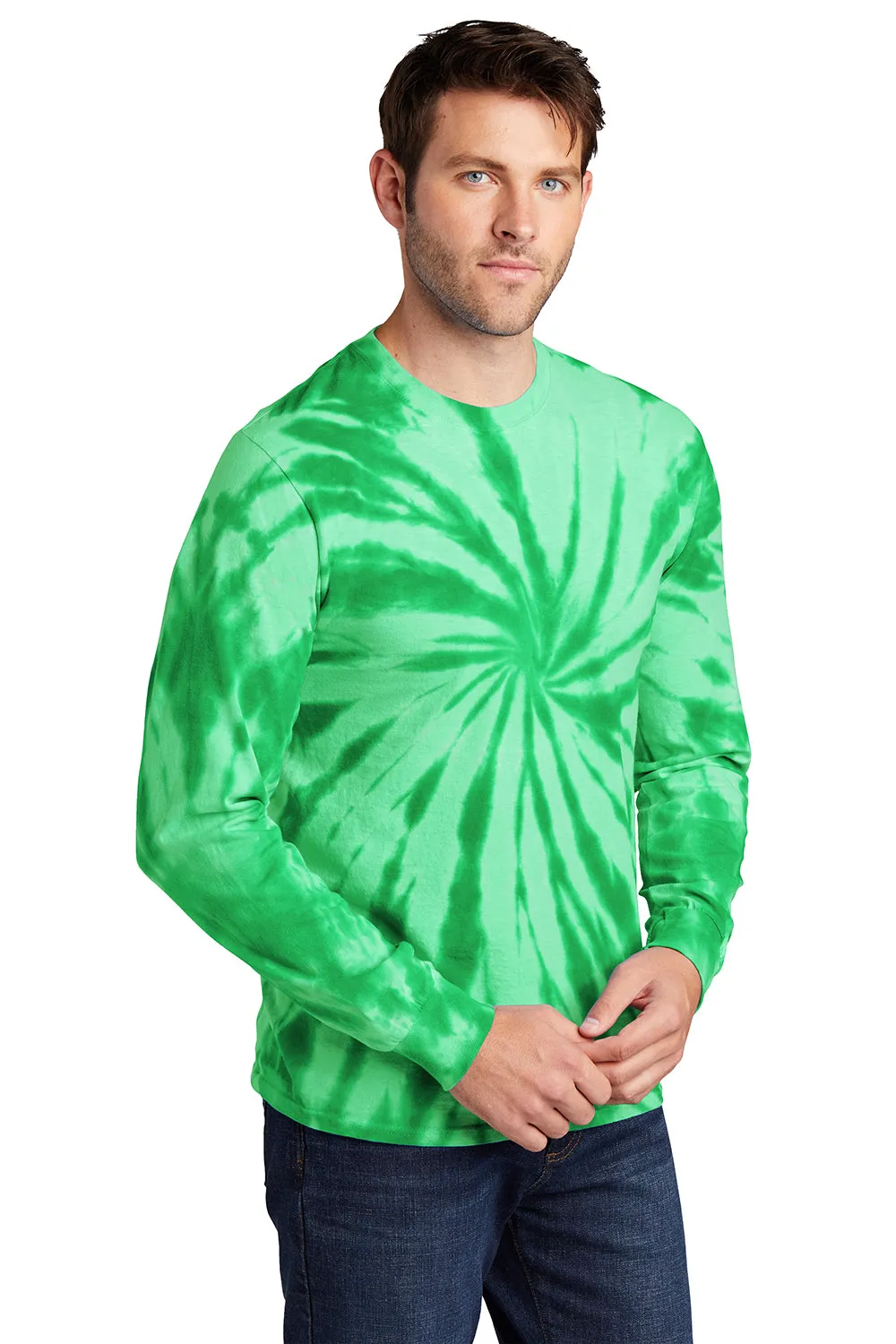 Port & Company Mens Tie-Dye Long Sleeve Crewneck T-Shirt - Kelly Green  Buy the latest Clothing Port-Company