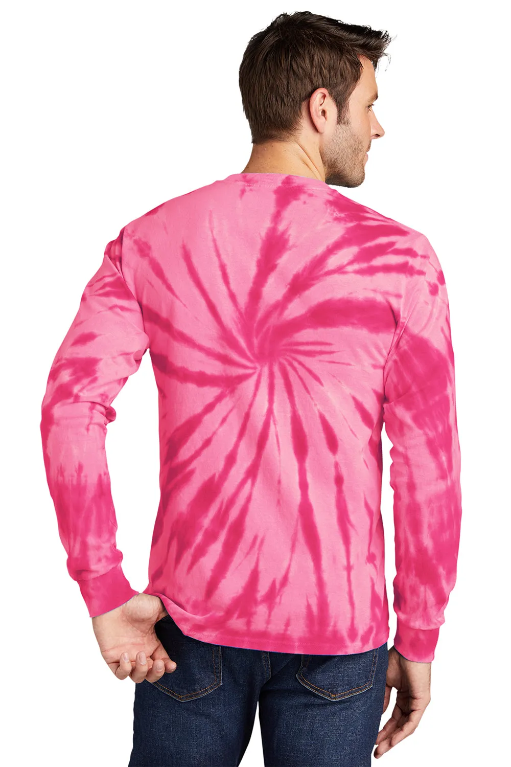 Port & Company Mens Tie-Dye Long Sleeve Crewneck T-Shirt - Pink  Buy the latest Clothing Port-Company
