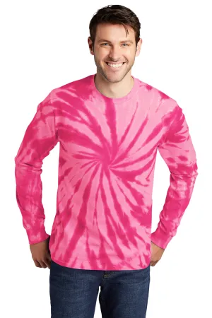 Port & Company Mens Tie-Dye Long Sleeve Crewneck T-Shirt - Pink  Buy the latest Clothing Port-Company