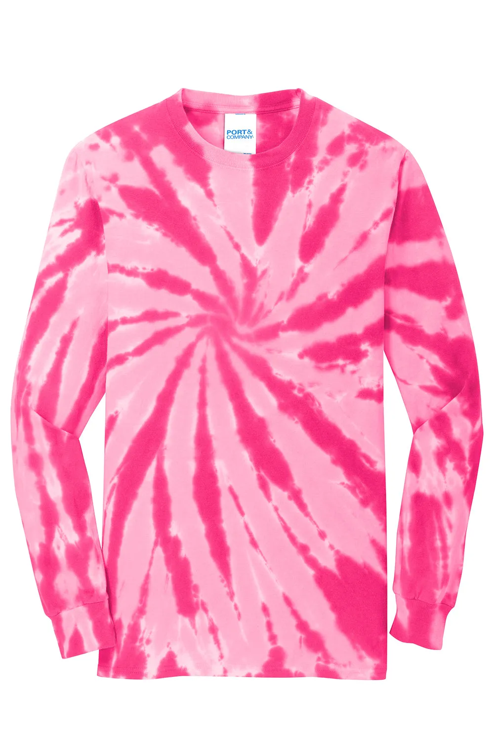 Port & Company Mens Tie-Dye Long Sleeve Crewneck T-Shirt - Pink  Buy the latest Clothing Port-Company