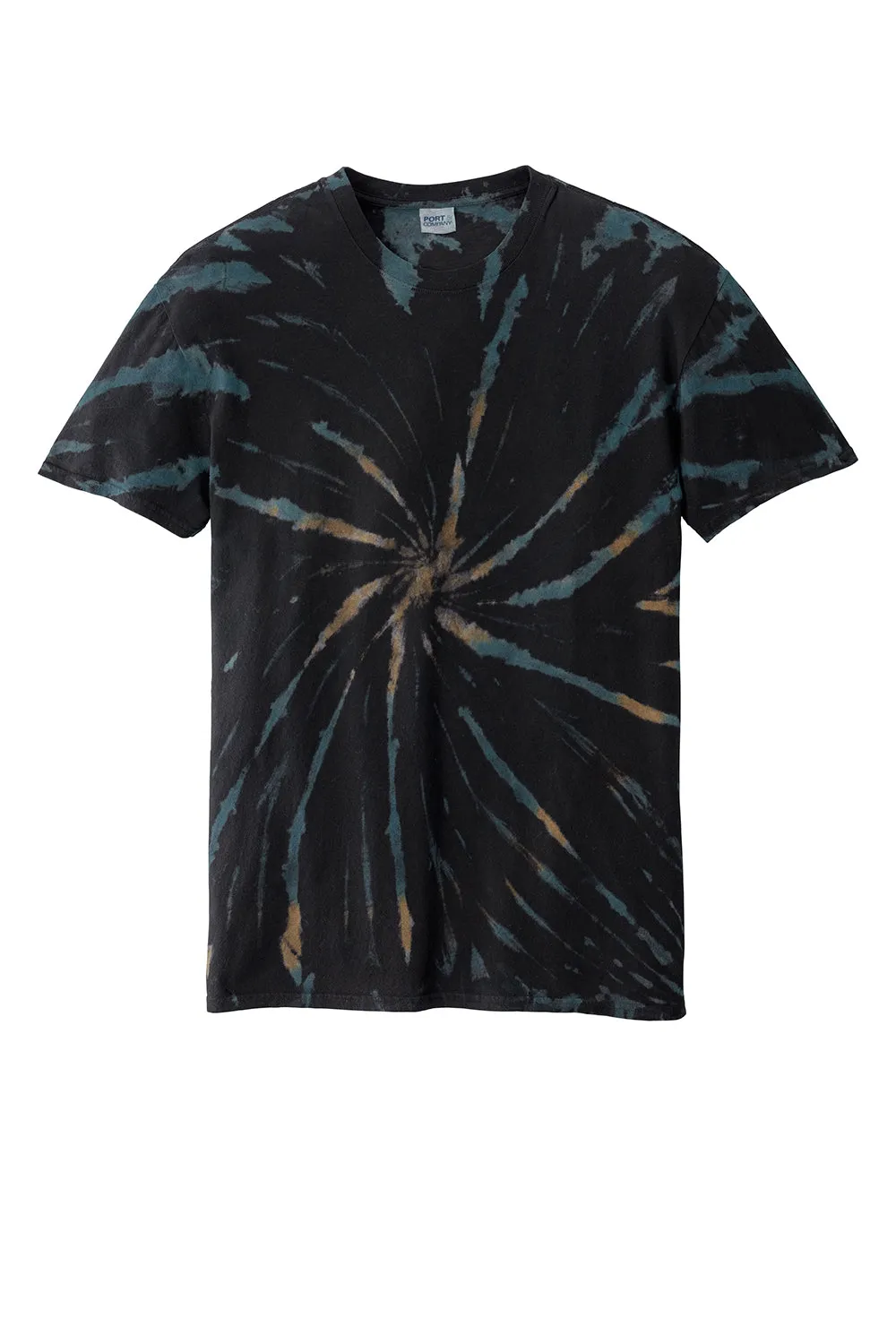 Port & Company Mens Tie-Dye Short Sleeve Crewneck T-Shirt - Black Galaxy Spiral  Buy the latest Clothing Port-Company
