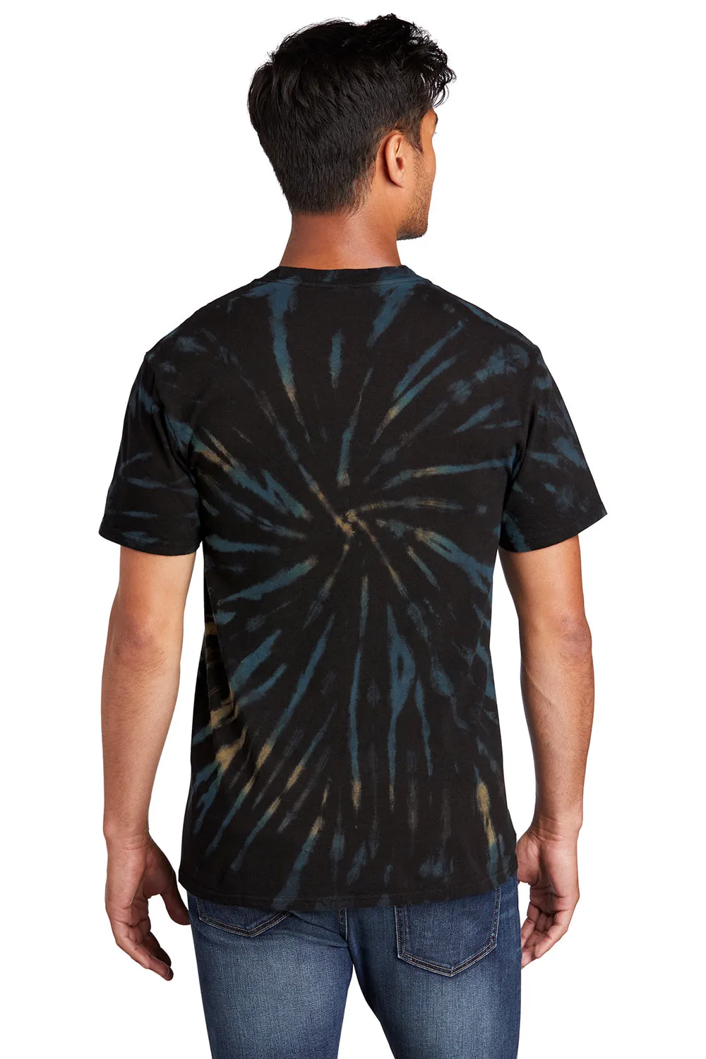 Port & Company Mens Tie-Dye Short Sleeve Crewneck T-Shirt - Black Galaxy Spiral  Buy the latest Clothing Port-Company