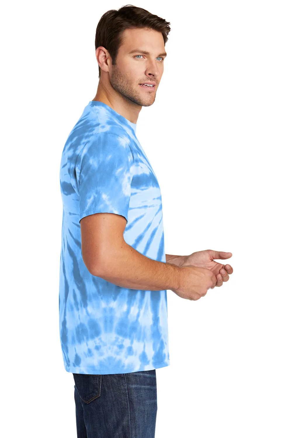 Port & Company Mens Tie-Dye Short Sleeve Crewneck T-Shirt - Light Blue  Buy the latest Clothing Port-Company