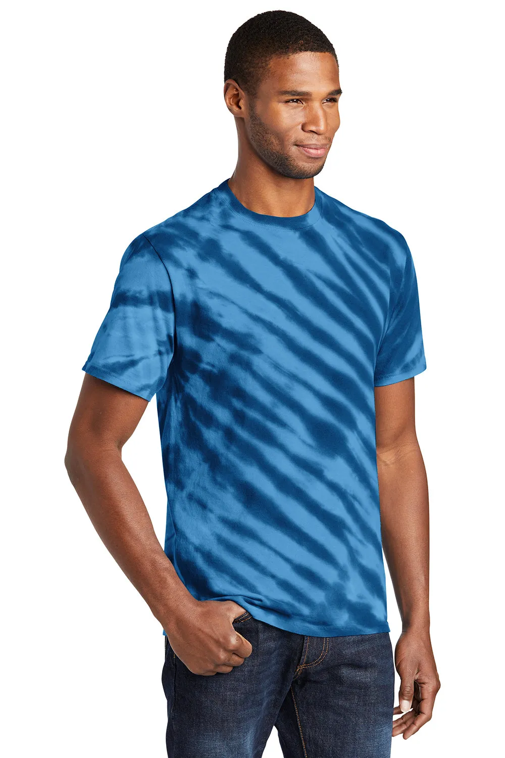 Port & Company Mens Tie-Dye Short Sleeve Crewneck T-Shirt - Navy Blue  Buy the latest Clothing Port-Company