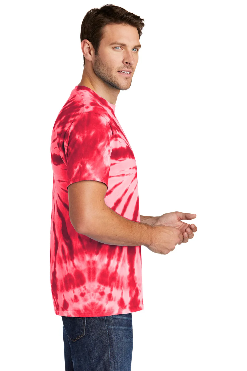 Port & Company Mens Tie-Dye Short Sleeve Crewneck T-Shirt - Red  Buy the latest Clothing Port-Company