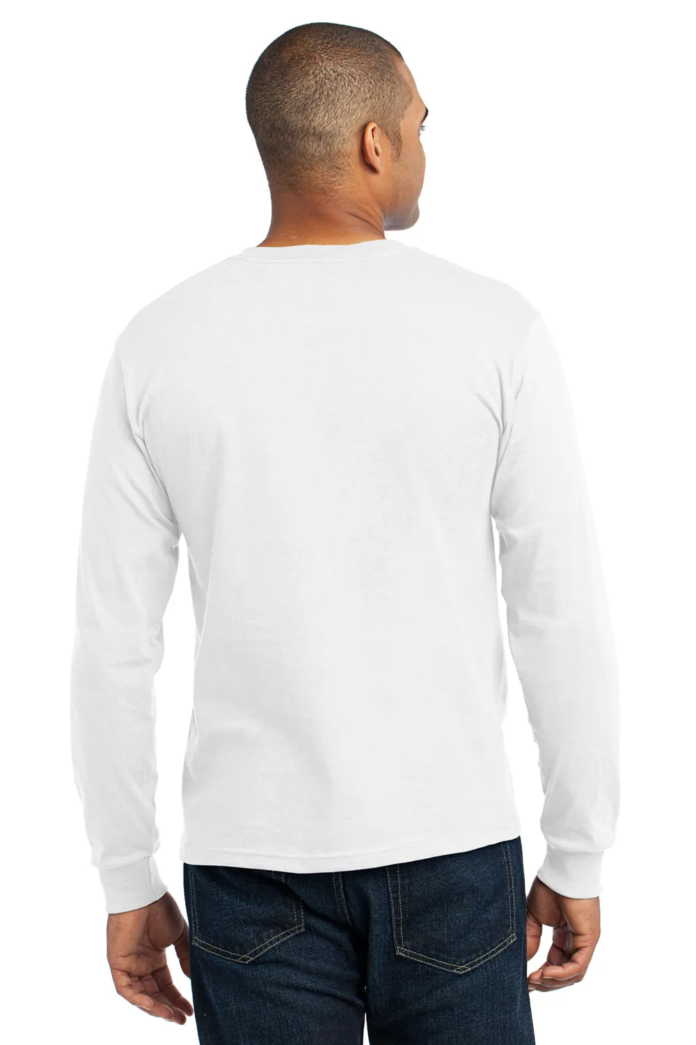 Port & Company Mens USA Made Long Sleeve Crewneck T-Shirt - White - Closeout  Buy the latest Clothing Port-Company
