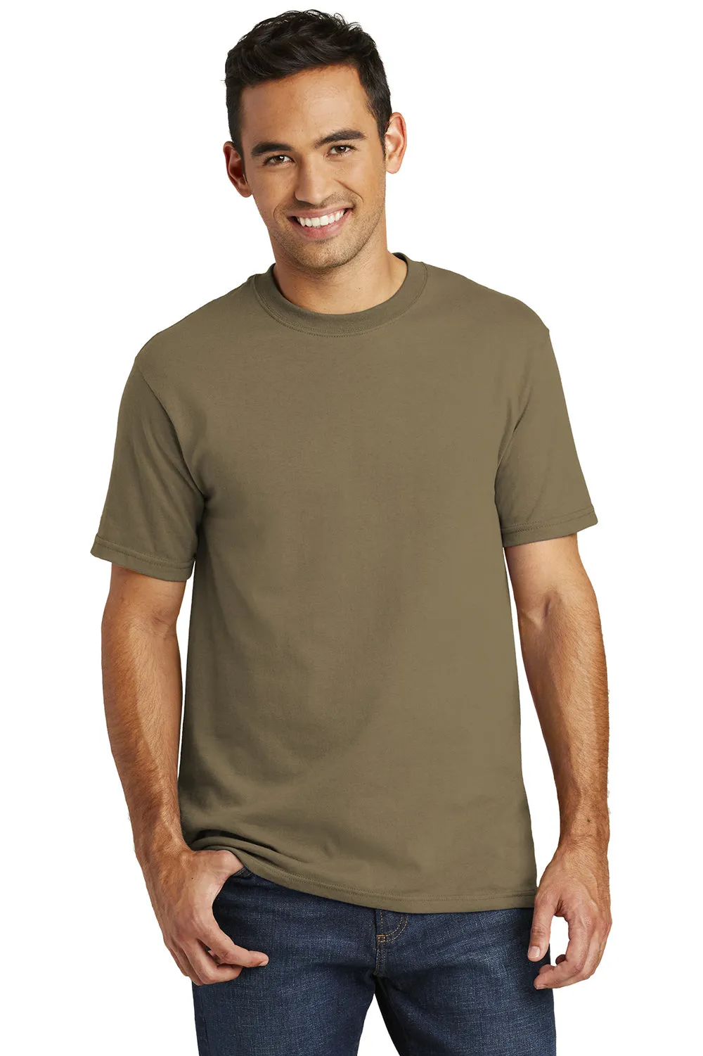 Port & Company Mens USA Made Short Sleeve Crewneck T-Shirt - Coyote Brown - Closeout  Buy the latest Clothing Port-Company