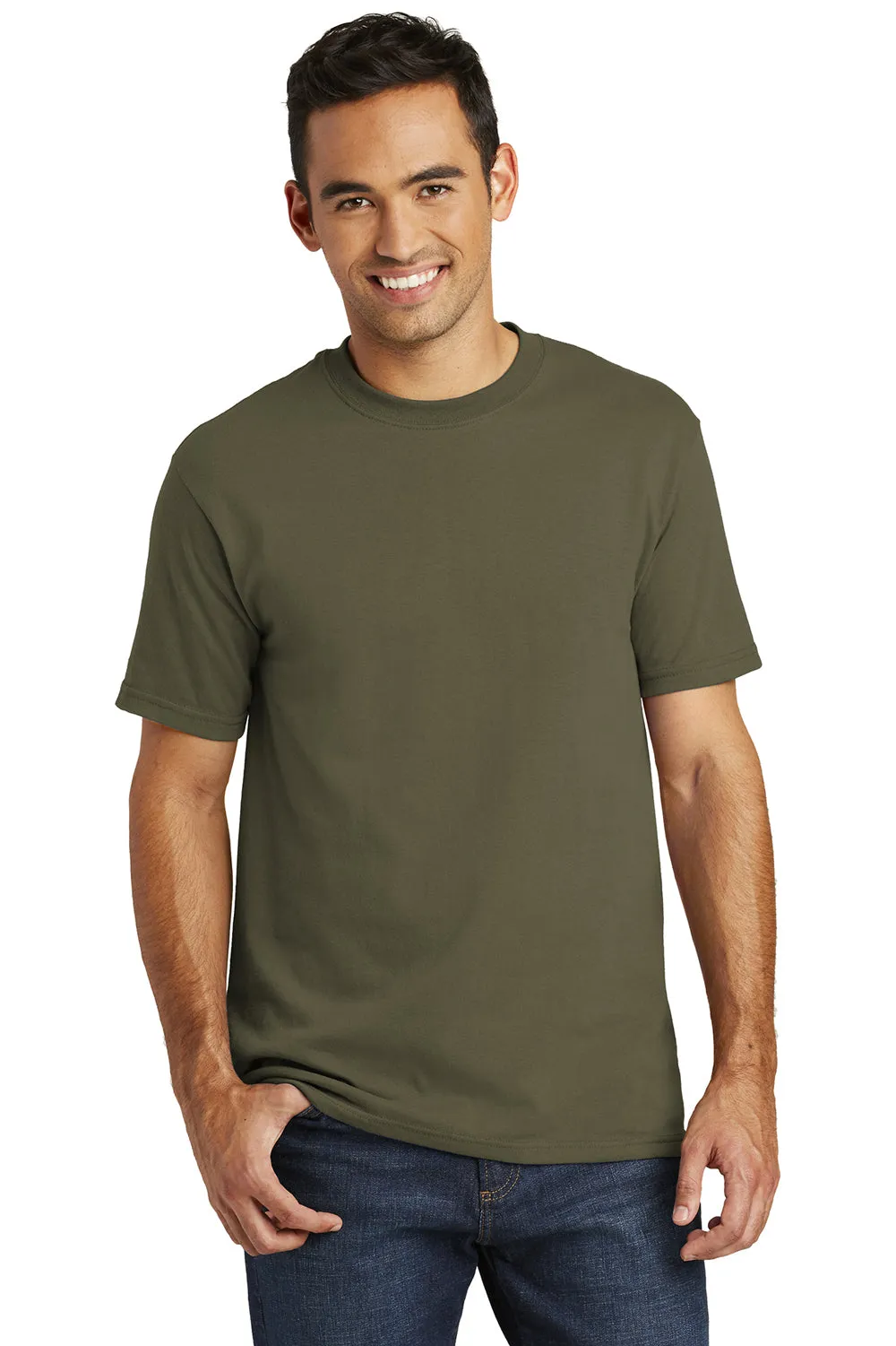 Port & Company Mens USA Made Short Sleeve Crewneck T-Shirt - Olive Drab Green - Closeout  Buy the latest Clothing Port-Company
