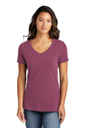 Port & Company Womens Beach Wash Garment Dyed Short Sleeve V-Neck T-Shirt - Vintage Raspberry  Buy the latest Clothing Port-Company