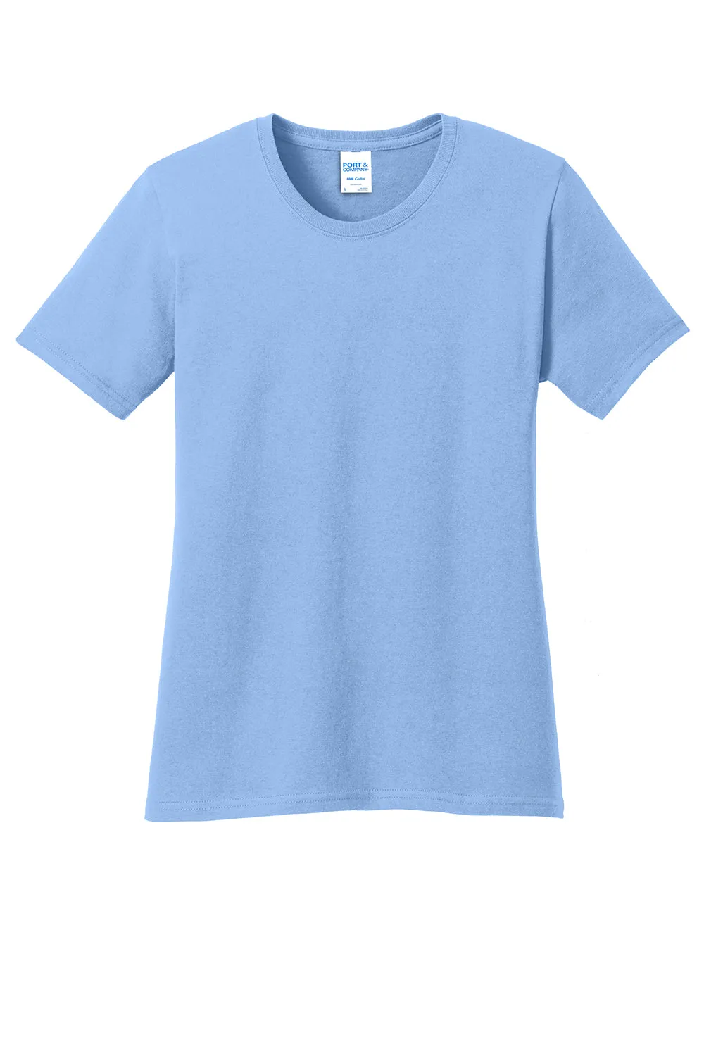 Port & Company Womens Core Short Sleeve Crewneck T-Shirt - Light Blue  Buy the latest Clothing Port-Company