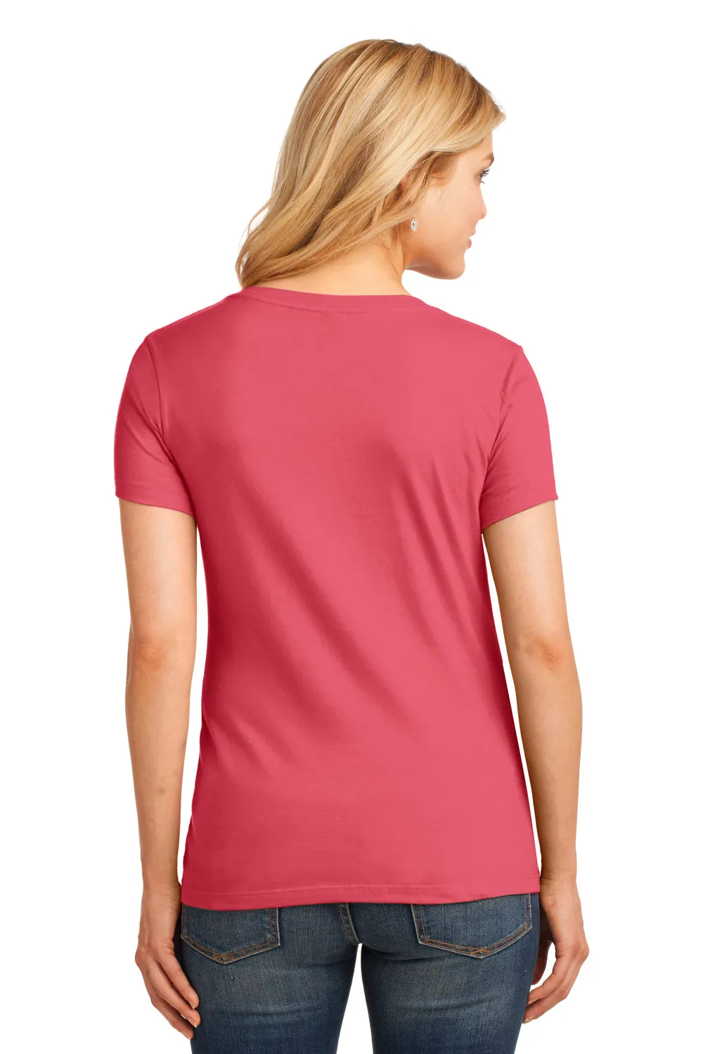 Port & Company Womens Core Short Sleeve V-Neck T-Shirt - Coral  Buy the latest Clothing Port-Company