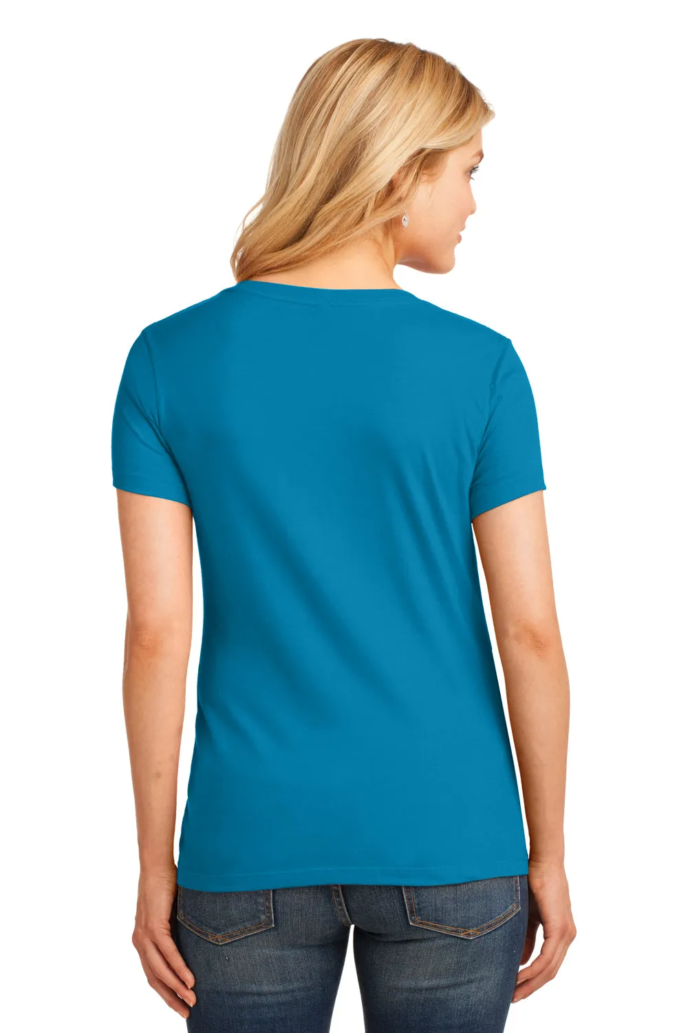 Port & Company Womens Core Short Sleeve V-Neck T-Shirt - Neon Blue  Buy the latest Clothing Port-Company