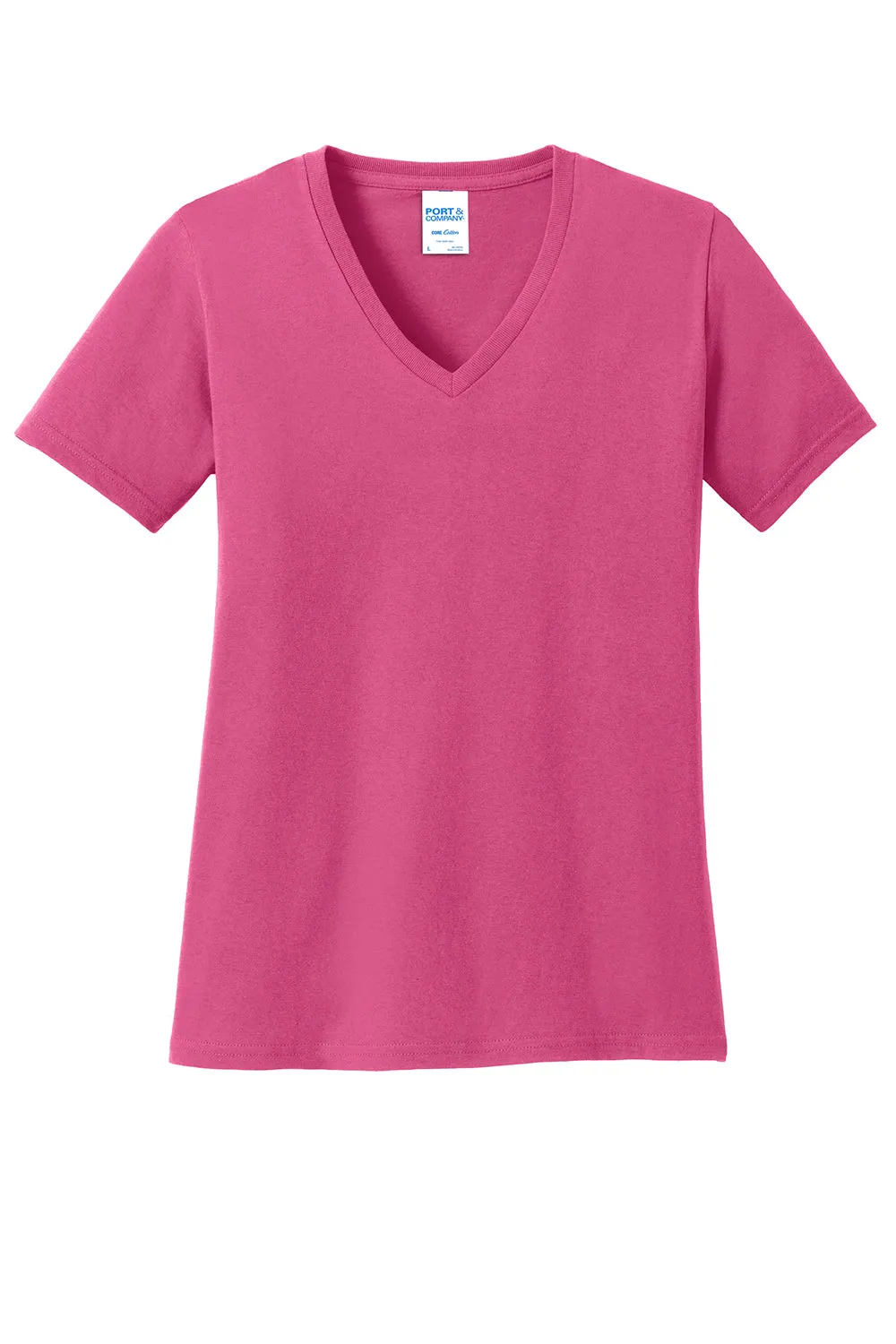 Port & Company Womens Core Short Sleeve V-Neck T-Shirt - Sangria Pink  Buy the latest Clothing Port-Company
