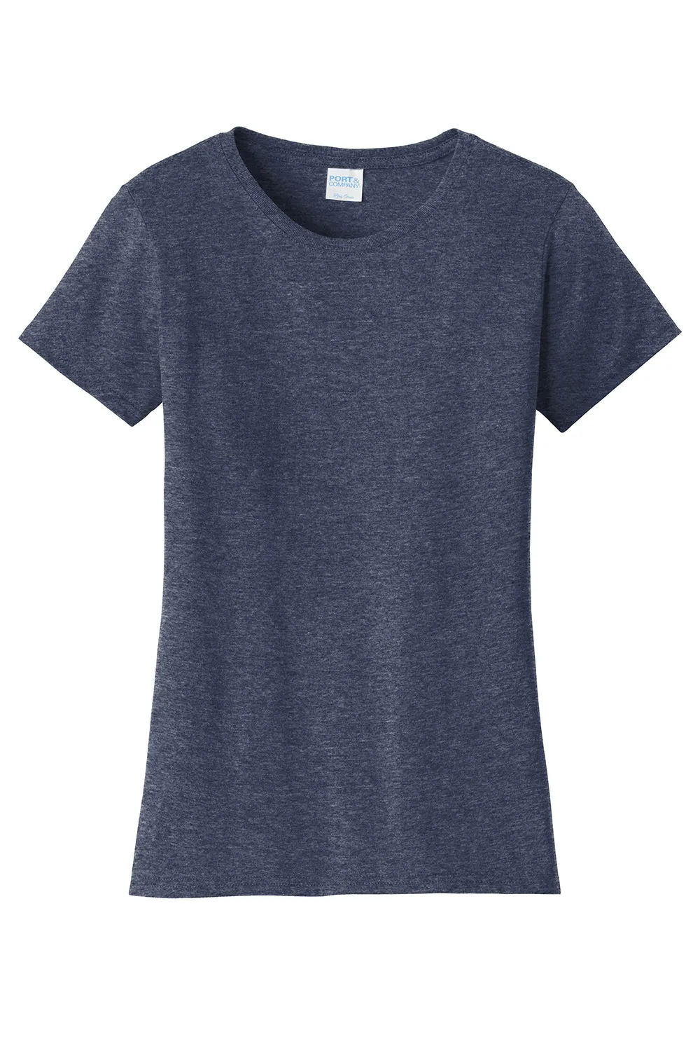 Port & Company Womens Fan Favorite Short Sleeve Crewneck T-Shirt - Heather Navy Blue  Buy the latest Clothing Port-Company