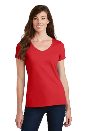 Port & Company Womens Fan Favorite Short Sleeve V-Neck T-Shirt - Bright Red  Buy the latest Clothing Port-Company