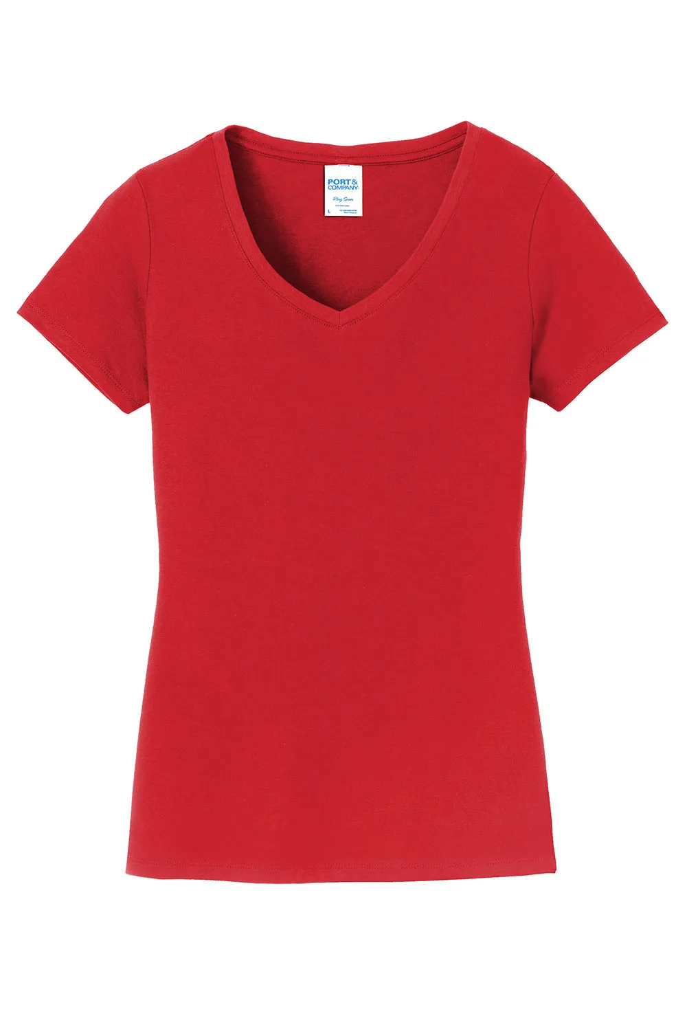 Port & Company Womens Fan Favorite Short Sleeve V-Neck T-Shirt - Bright Red  Buy the latest Clothing Port-Company