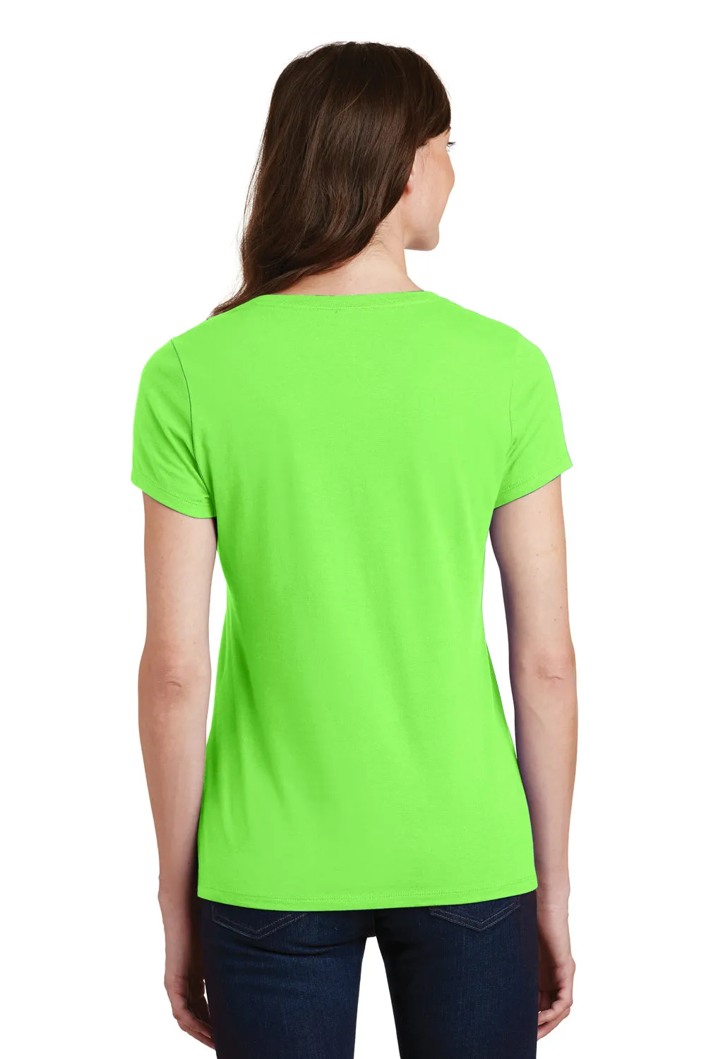 Port & Company Womens Fan Favorite Short Sleeve V-Neck T-Shirt - Flash Green - Closeout  Buy the latest Clothing Port-Company
