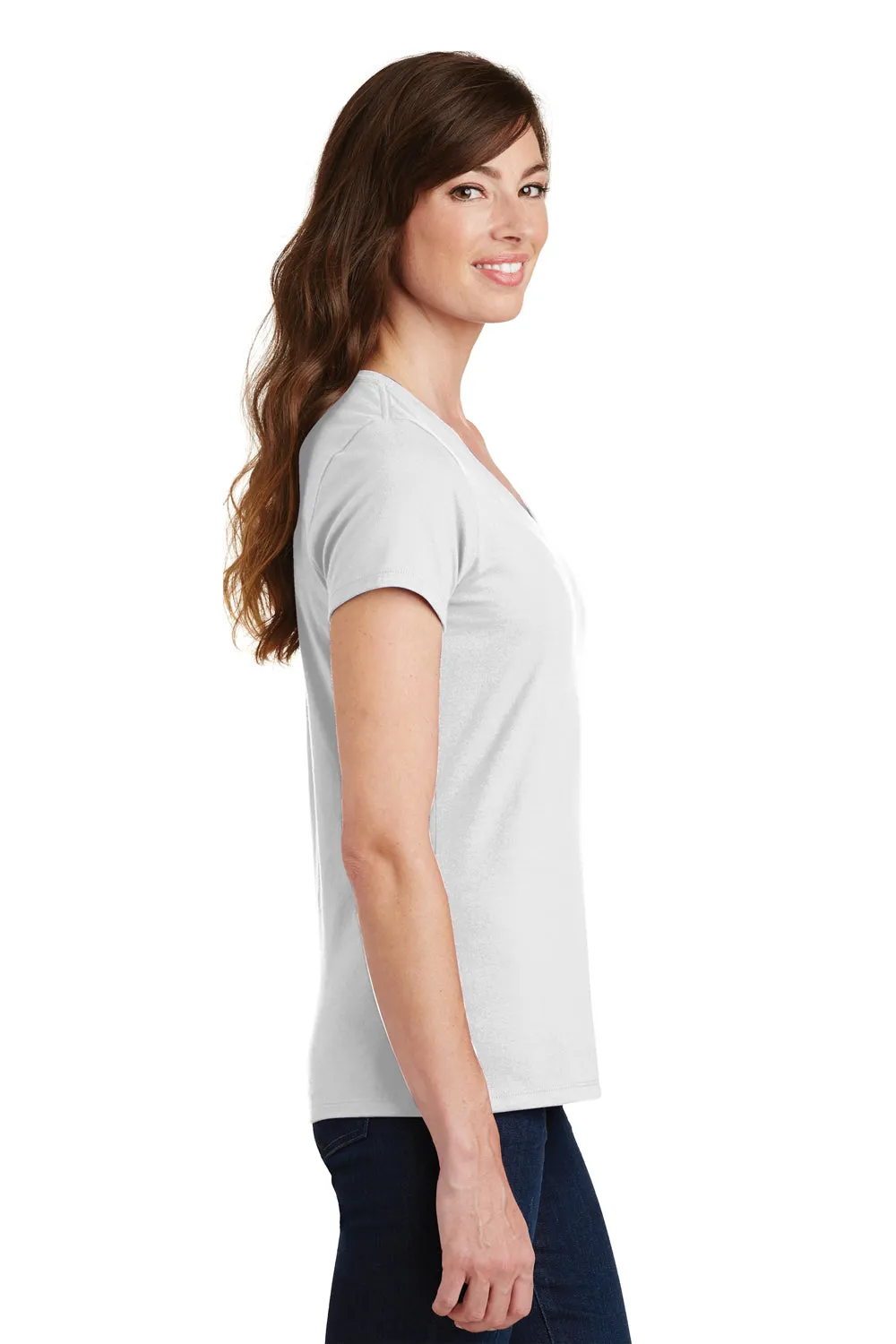 Port & Company Womens Fan Favorite Short Sleeve V-Neck T-Shirt - White  Buy the latest Clothing Port-Company