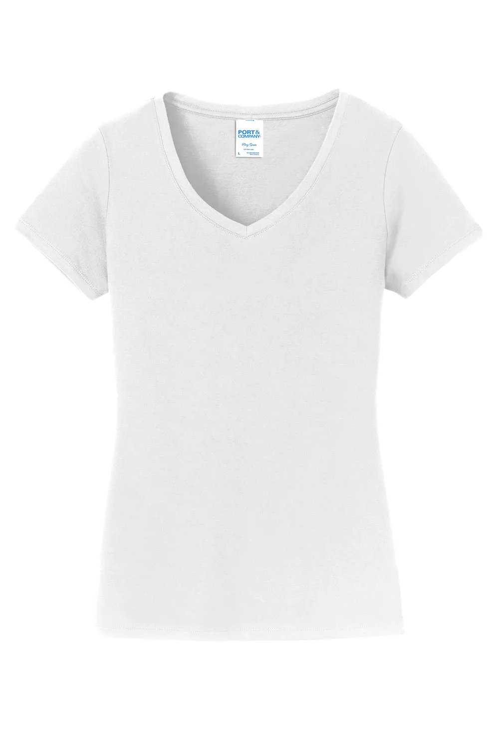 Port & Company Womens Fan Favorite Short Sleeve V-Neck T-Shirt - White  Buy the latest Clothing Port-Company
