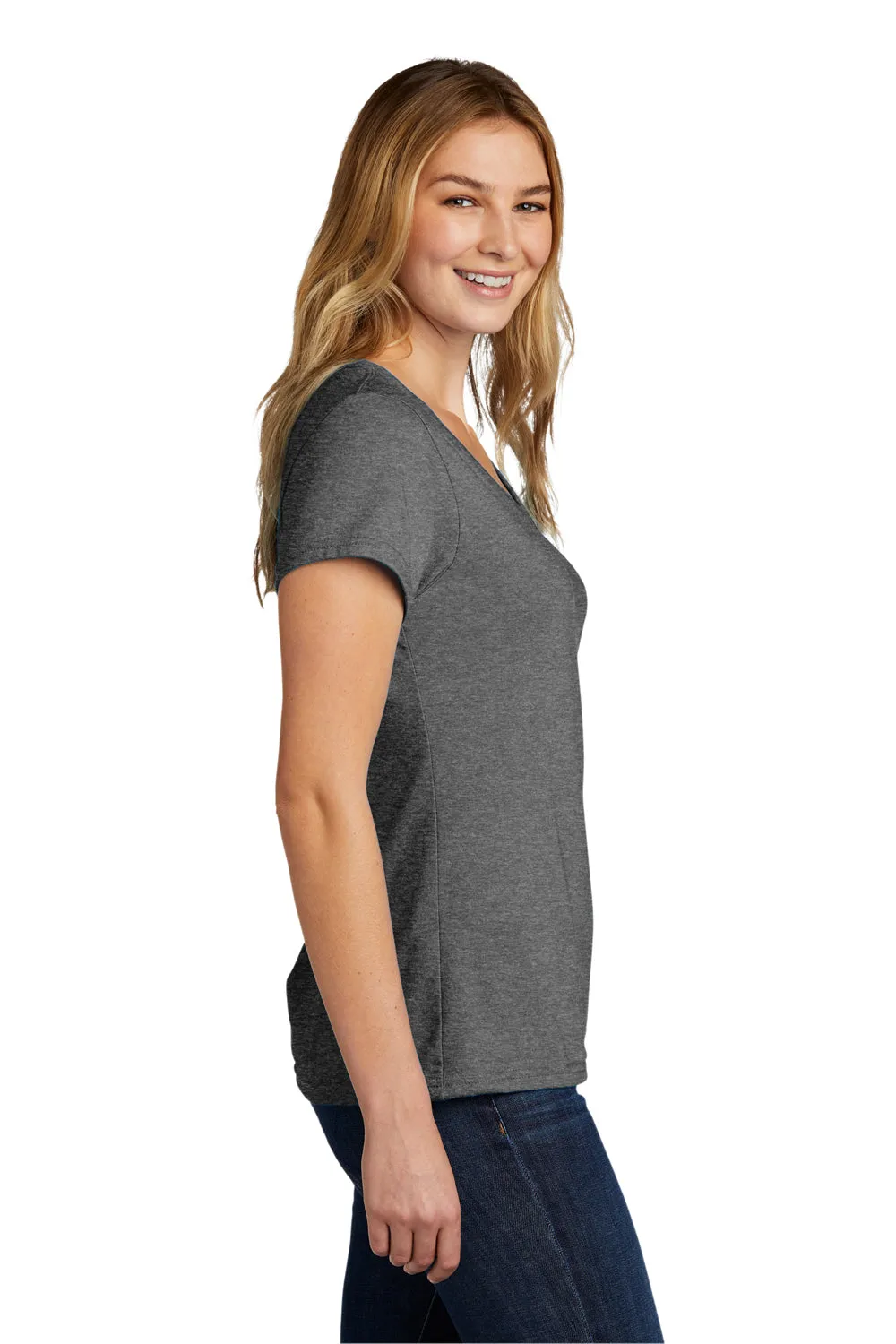 Port & Company Womens Short Sleeve V-Neck T-Shirt - Heather Graphite Grey  Buy the latest Clothing Port-Company