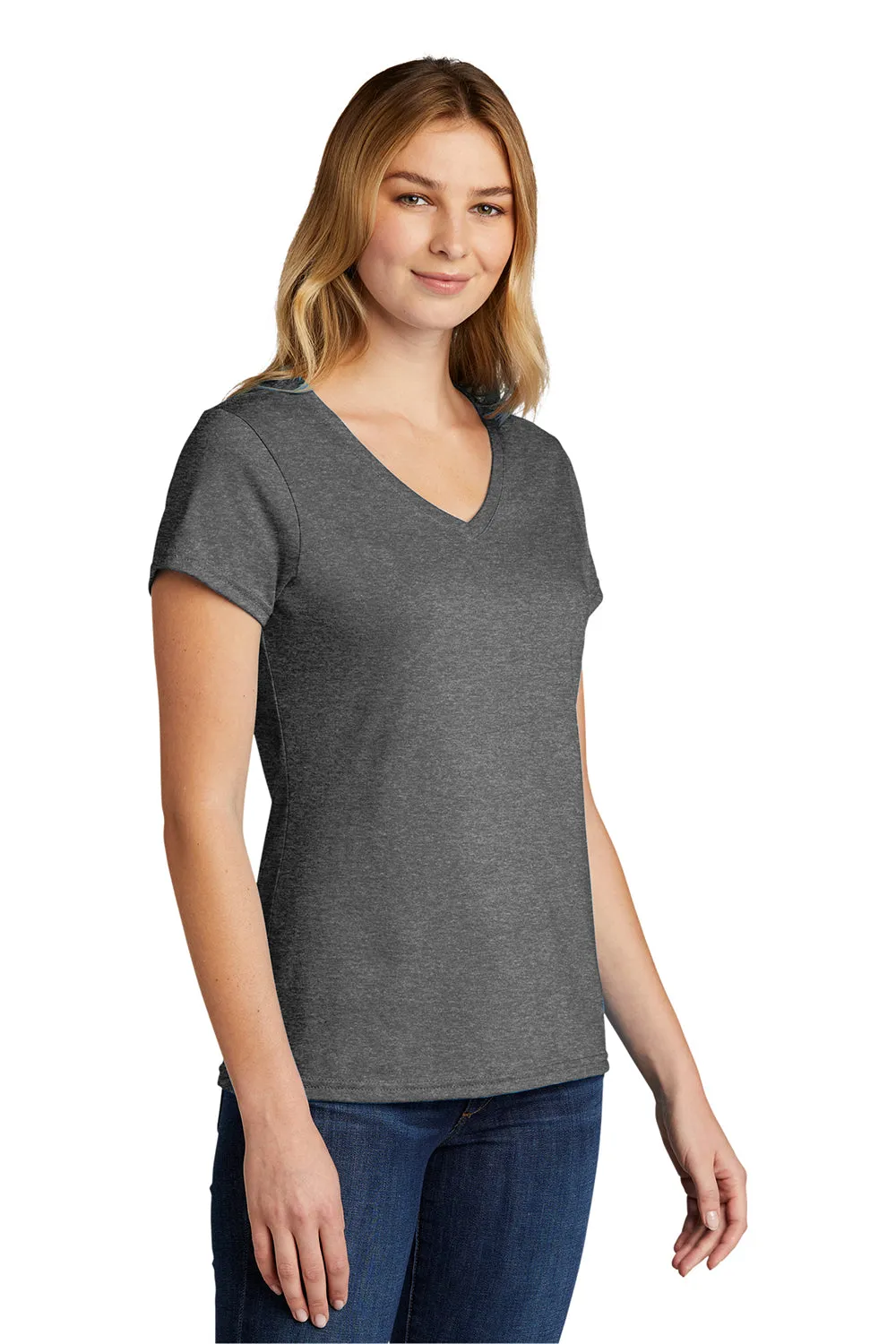 Port & Company Womens Short Sleeve V-Neck T-Shirt - Heather Graphite Grey  Buy the latest Clothing Port-Company
