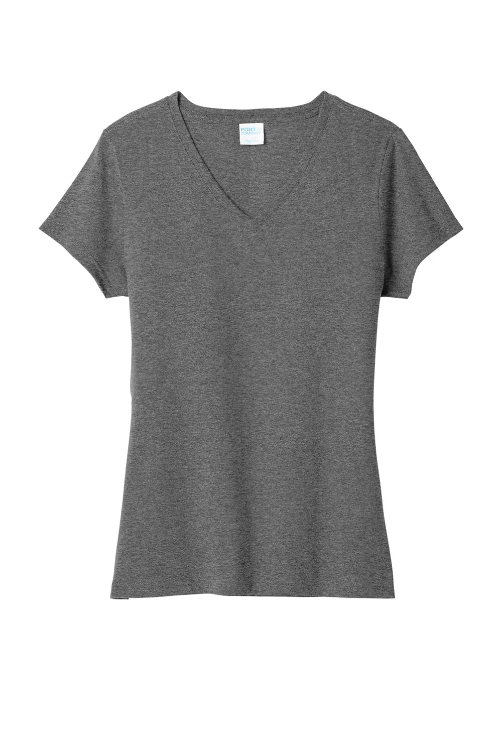 Port & Company Womens Short Sleeve V-Neck T-Shirt - Heather Graphite Grey  Buy the latest Clothing Port-Company