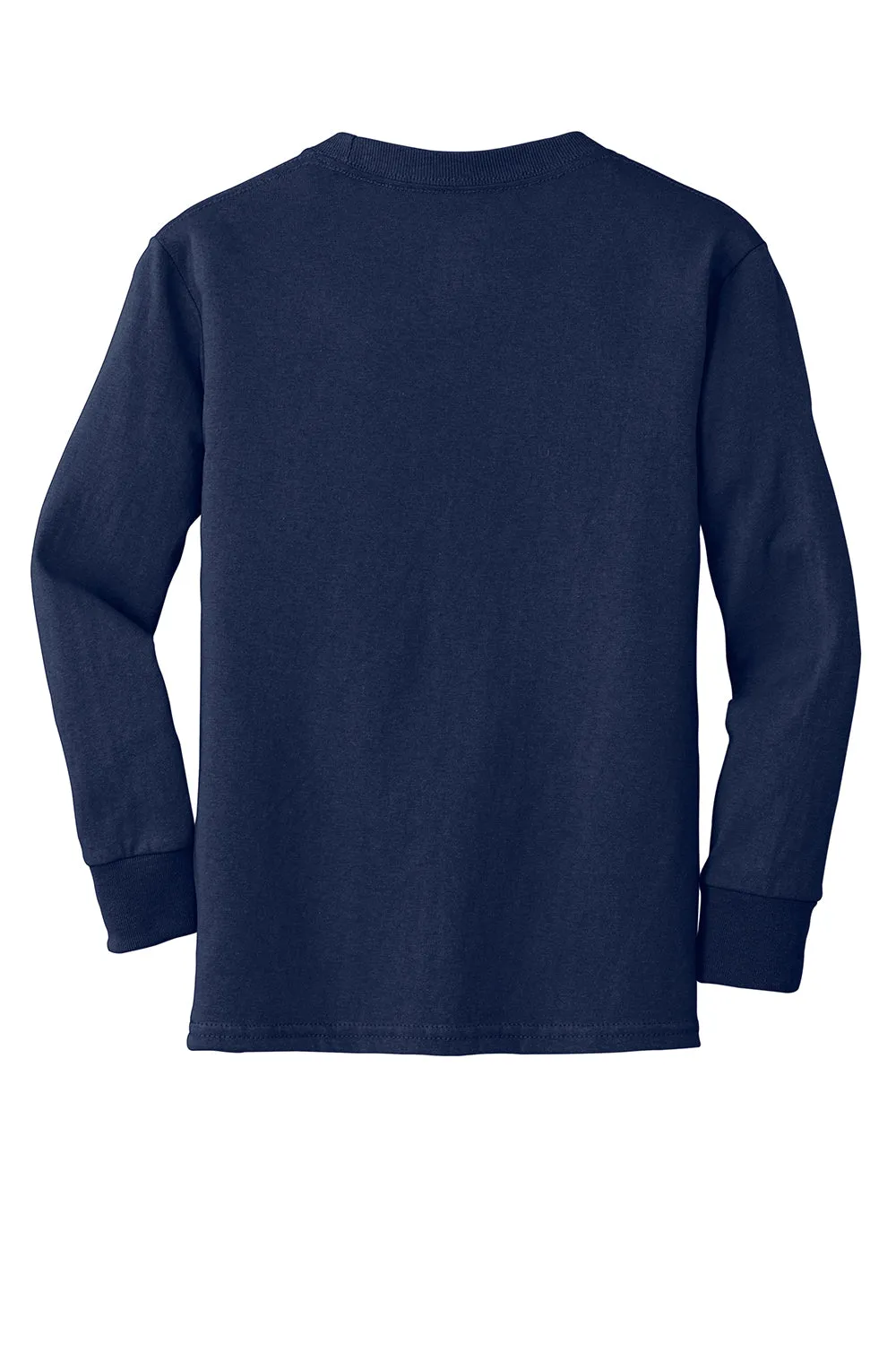Port & Company Youth Core Long Sleeve Crewneck T-Shirt - Navy Blue  Buy the latest Clothing Port-Company