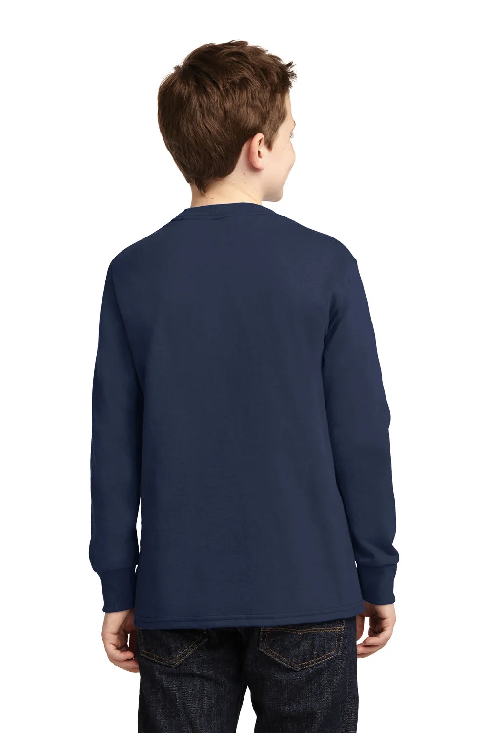 Port & Company Youth Core Long Sleeve Crewneck T-Shirt - Navy Blue  Buy the latest Clothing Port-Company