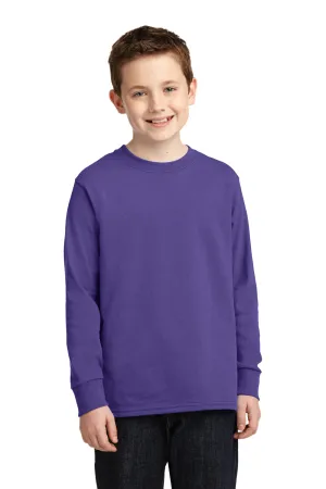 Port & Company Youth Core Long Sleeve Crewneck T-Shirt - Purple  Buy the latest Clothing Port-Company
