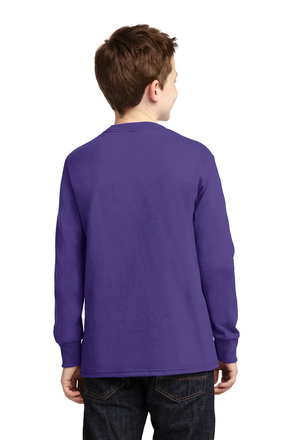 Port & Company Youth Core Long Sleeve Crewneck T-Shirt - Purple  Buy the latest Clothing Port-Company