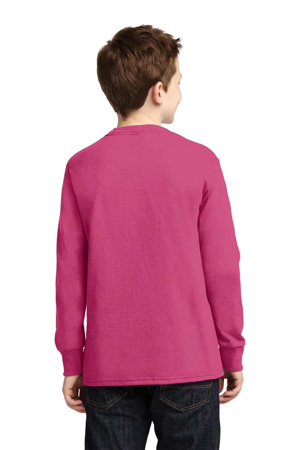 Port & Company Youth Core Long Sleeve Crewneck T-Shirt - Sangria Pink  Buy the latest Clothing Port-Company