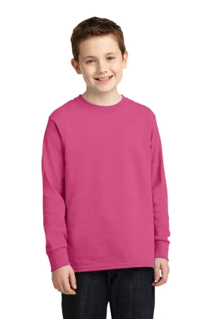 Port & Company Youth Core Long Sleeve Crewneck T-Shirt - Sangria Pink  Buy the latest Clothing Port-Company