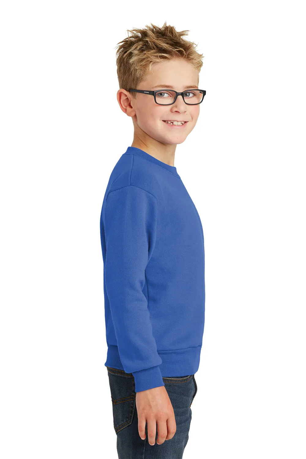 Port & Company Youth Core Pill Resistant Fleece Crewneck Sweatshirt - Royal Blue  Buy the latest Clothing Port-Company
