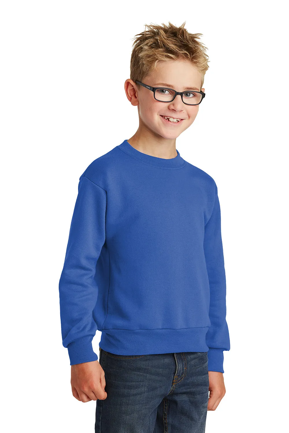 Port & Company Youth Core Pill Resistant Fleece Crewneck Sweatshirt - Royal Blue  Buy the latest Clothing Port-Company