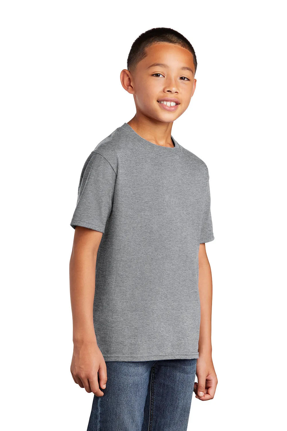 Port & Company Youth Core Short Sleeve Crewneck T-Shirt - Heather Grey  Buy the latest Clothing Port-Company